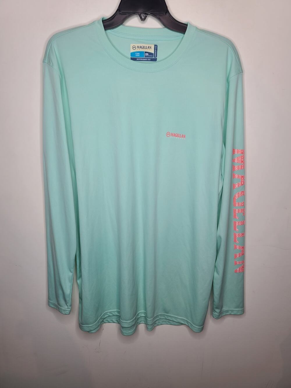 Magellan teal green boyfriend fit long sleeve fishing shirt - XXL
